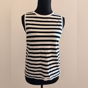 ZARA  100% Cotton Black & White Striped Tank Top | Classic Summer Staple